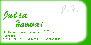 julia hamvai business card